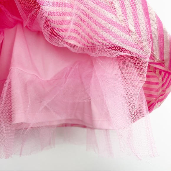 Soprano Pink Stripe Tulle Sleeveless Dress Size 2 - Picture 4 of 9
